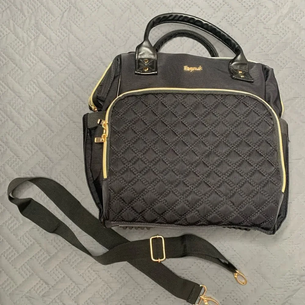 Black Diaper Bag with Teddy Bear